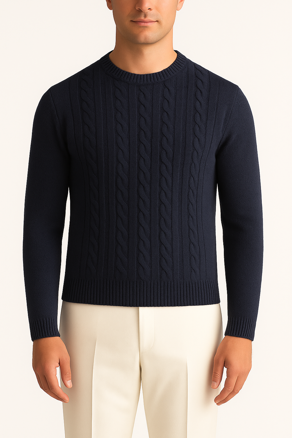 MAGLIONE CABLE-LANA/CASHMERE