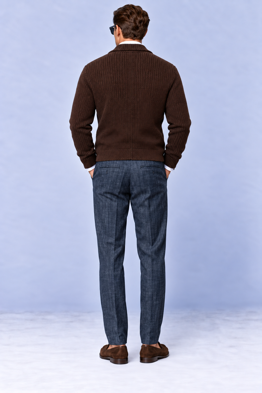 Pantalone Con Doppia Piences In Cotone
