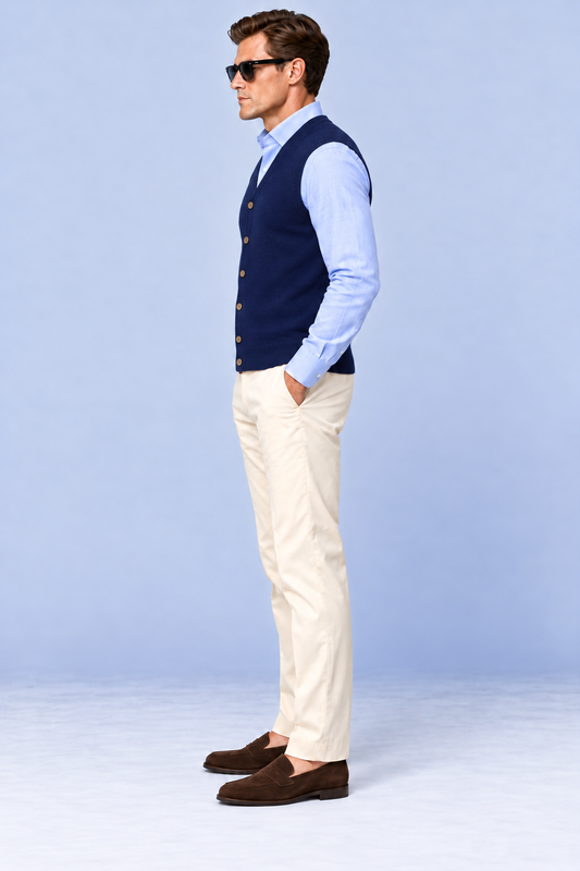 Cardigan In Lana & Cashmere