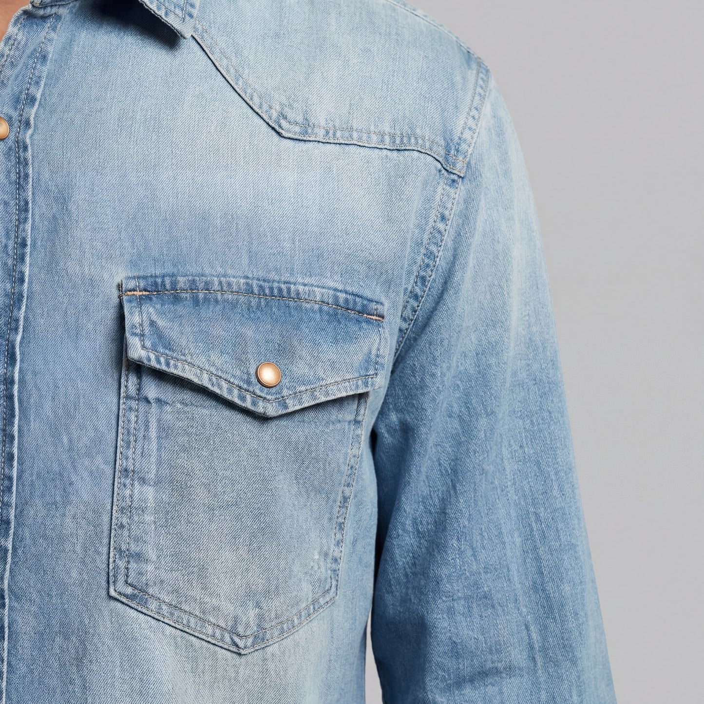 Camicia Western In Denim Richard