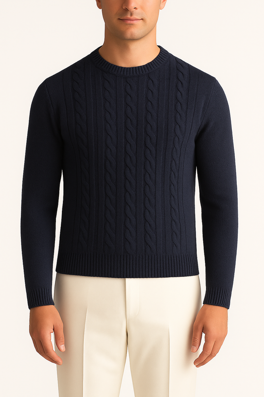 MAGLIONE CABLE-LANA/CASHMERE