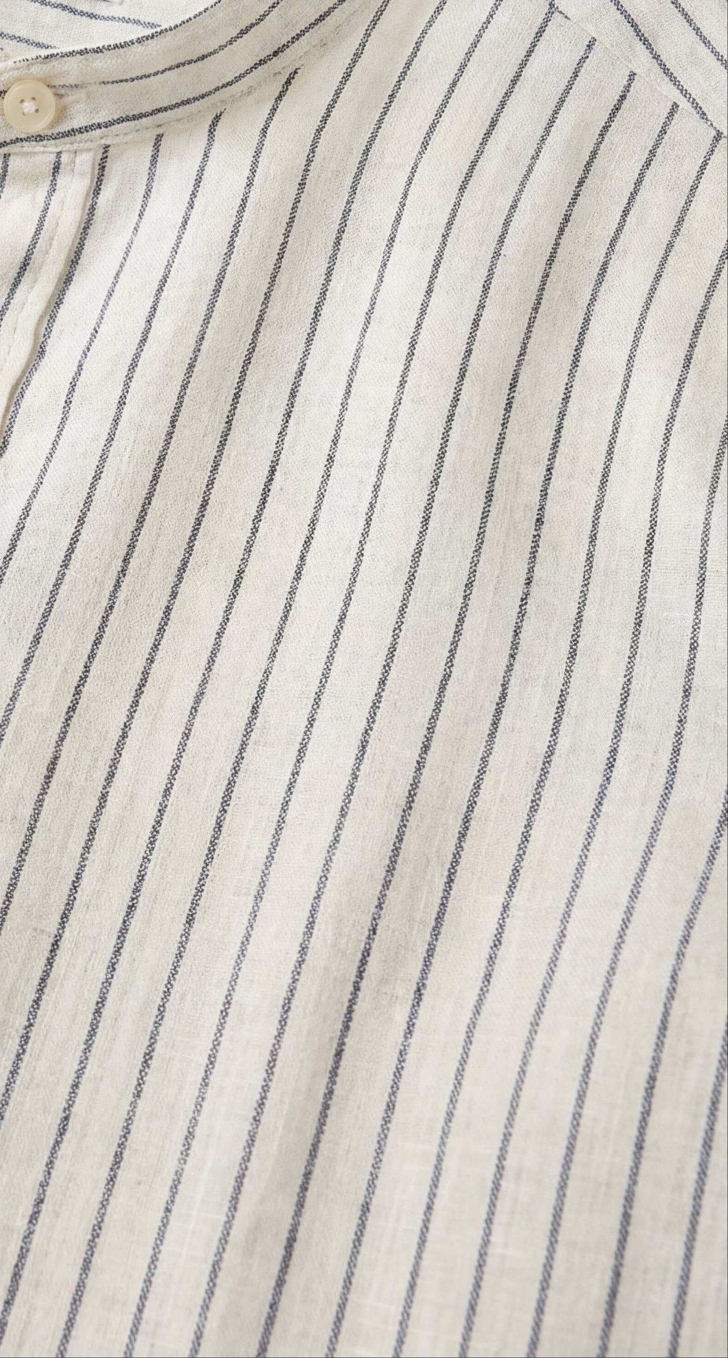 Camicia Righe In Lino - Collo Coreana