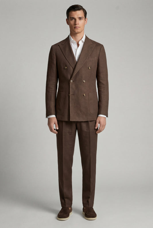 Giacca In Lino Doppiopetto Marcello