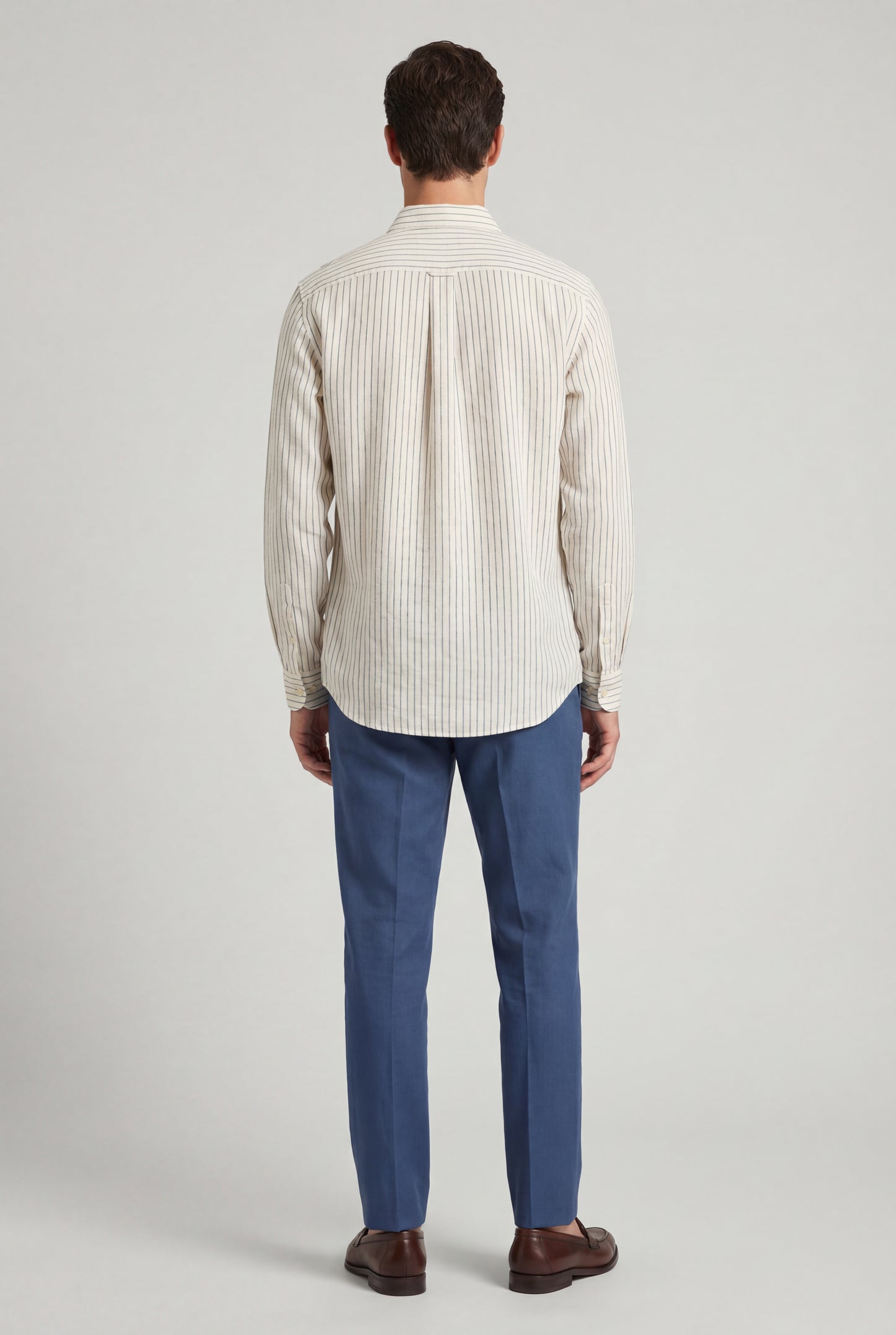 Camicia Righe In Lino - Collo Coreana