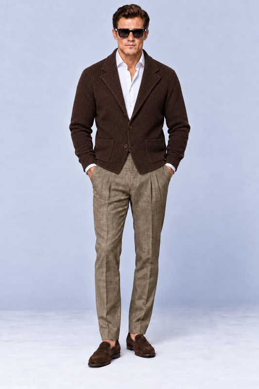 Pantalone Con Doppia Piences In Cotone