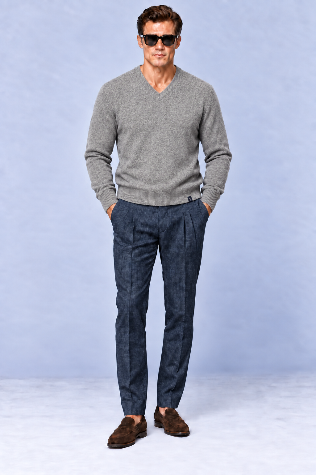 Maglione Scollo a V In Lana & Cashmere