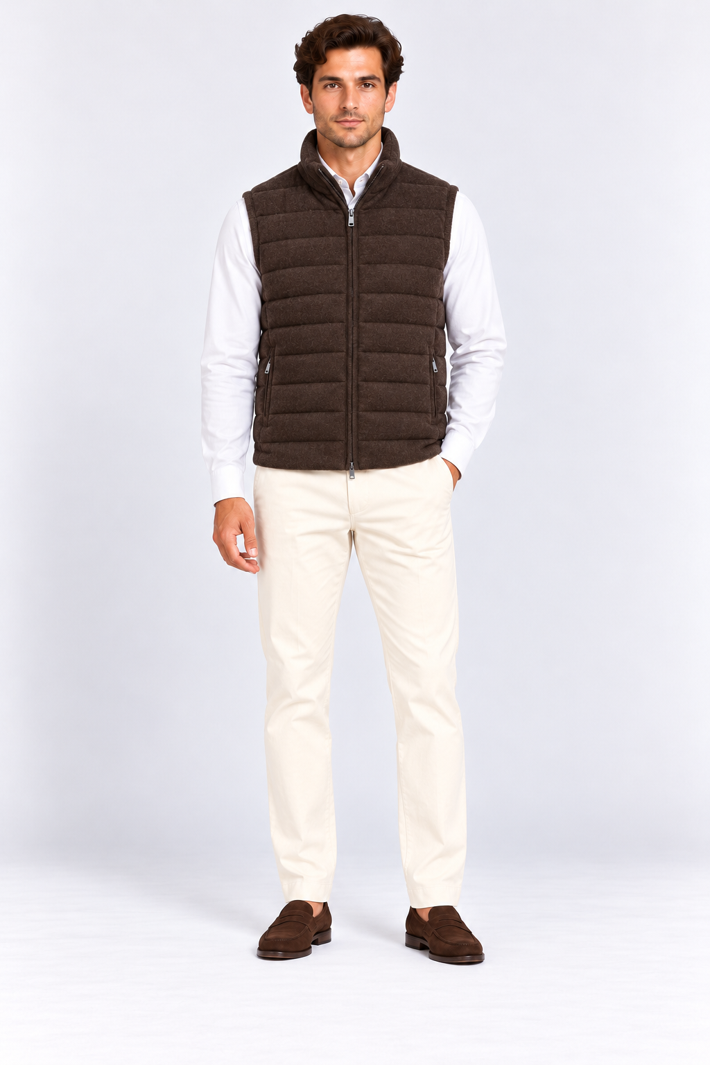 Gilet In Lana & Seta