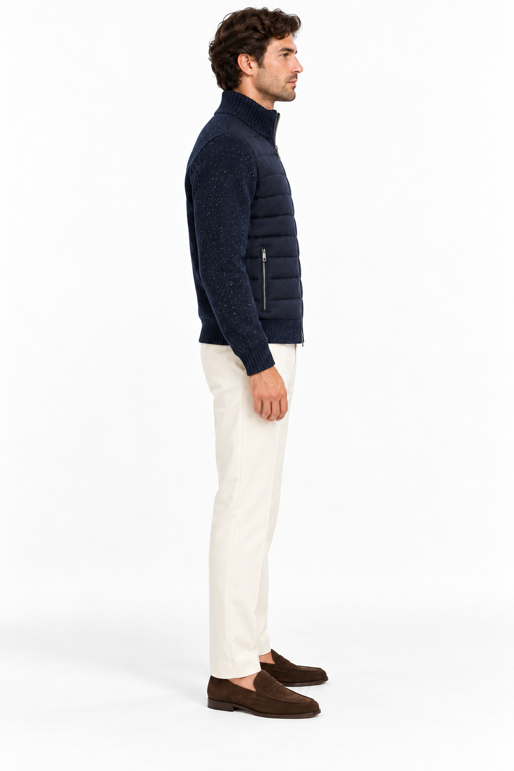 Cardigan In Lana & Seta