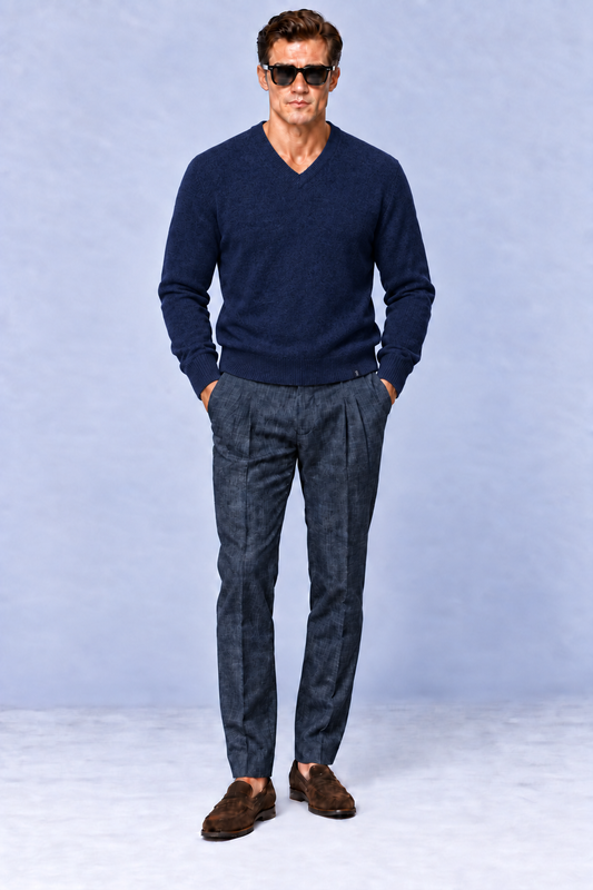 Maglione Scollo a V In Lana & Cashmere