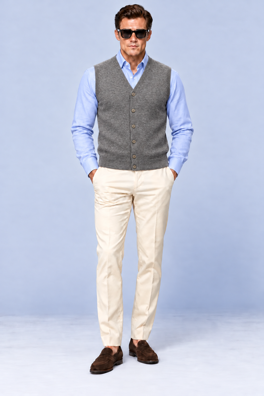 Cardigan In Lana & Cashmere