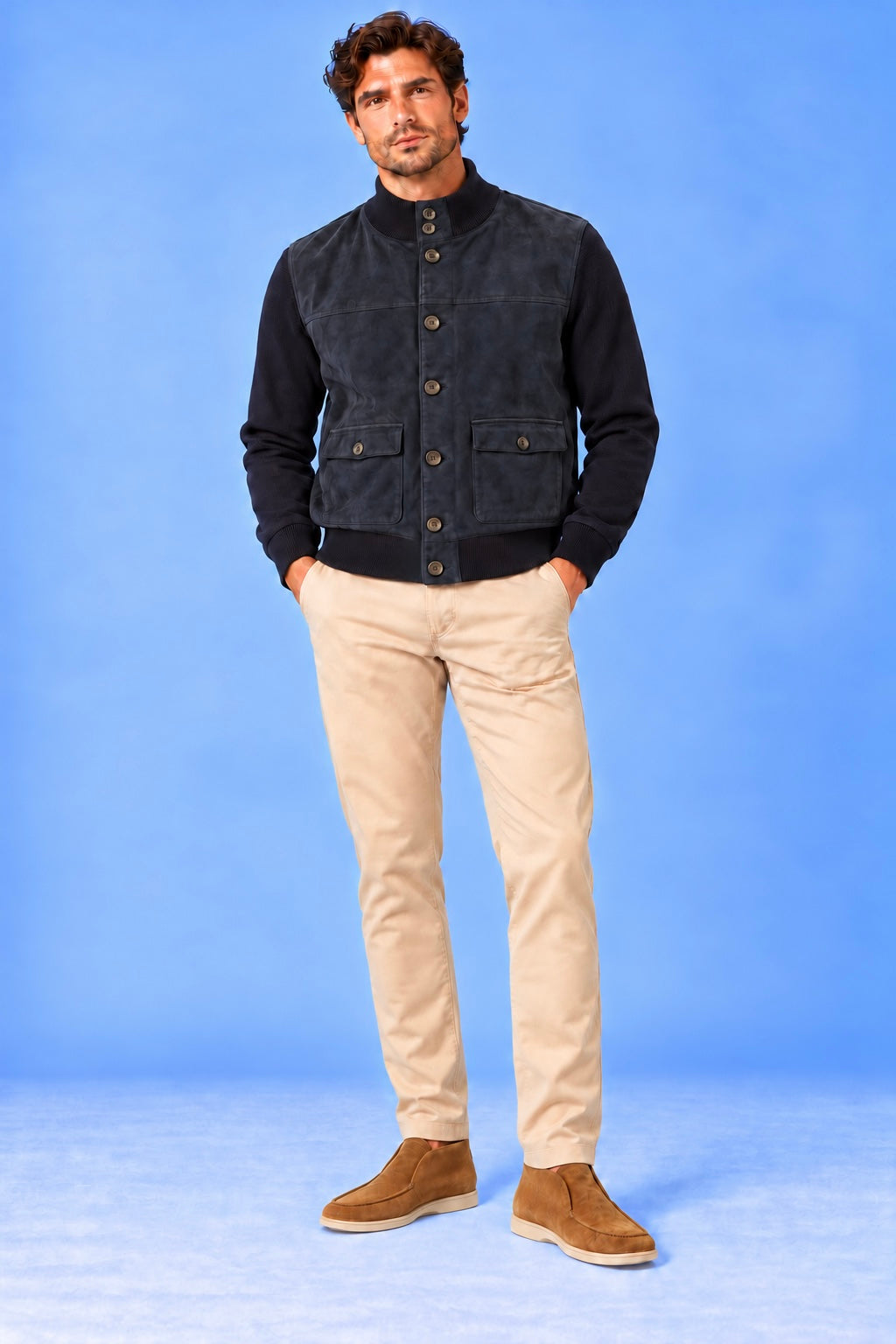 Bomber in Eco-Camoscio