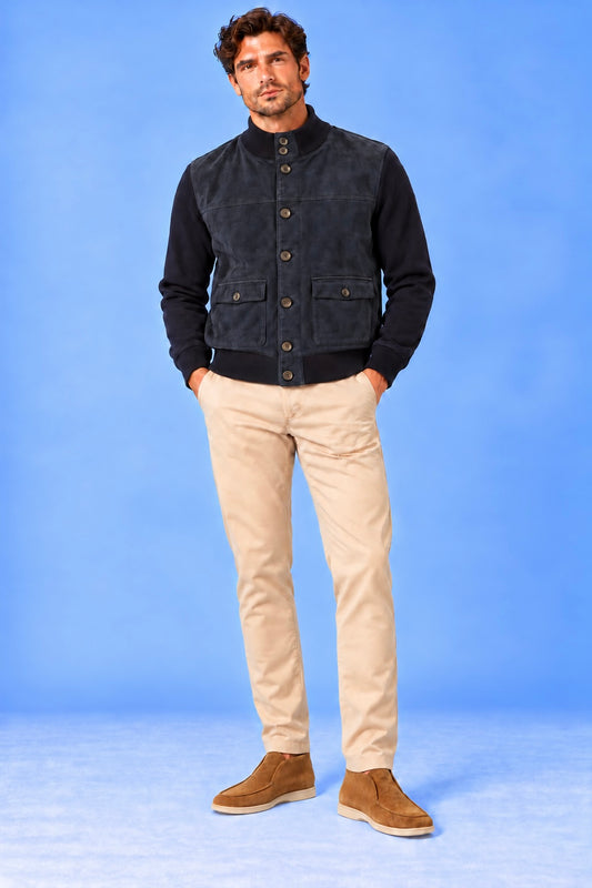 Bomber in Eco-Camoscio