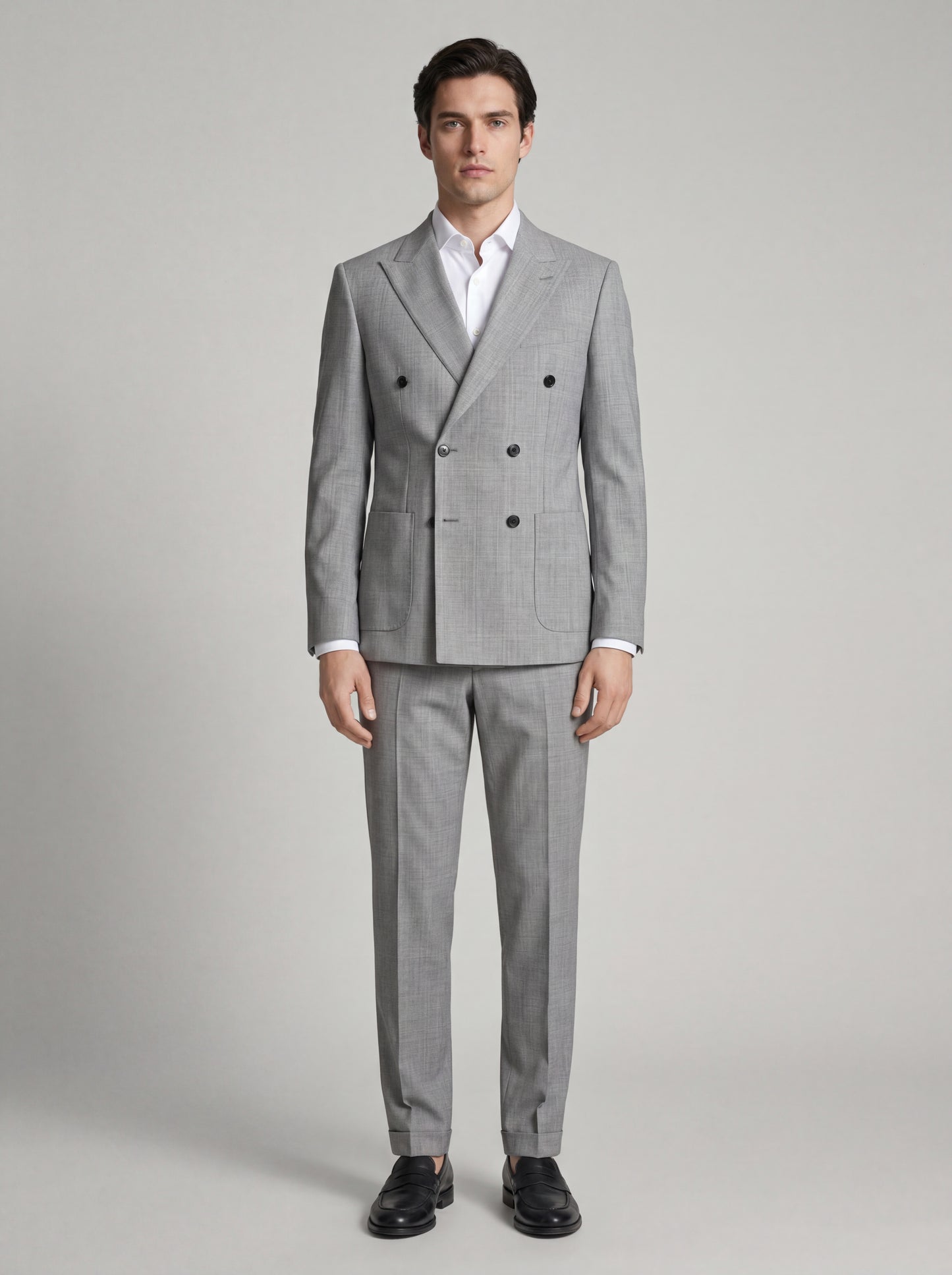 Tailored Double-Breasted Jacket - Cool Wool