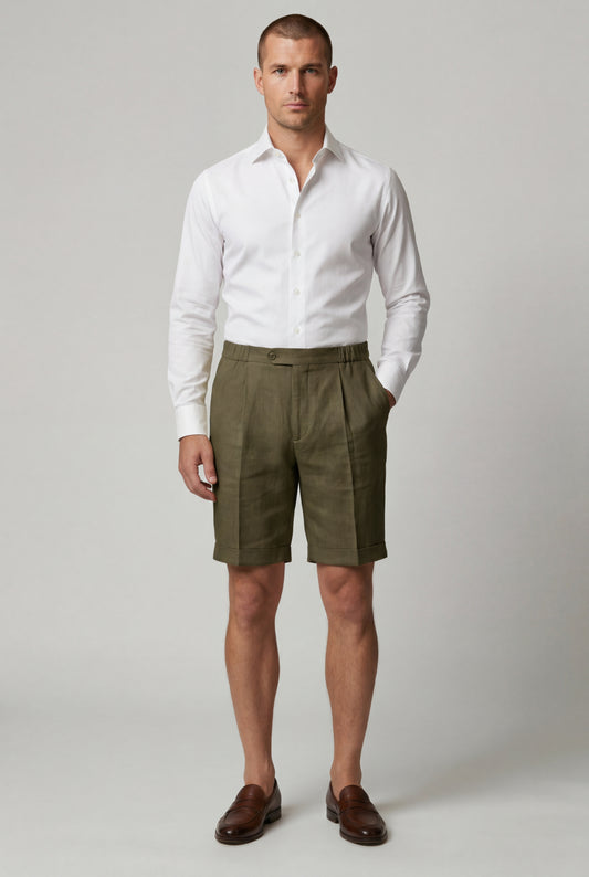 Bermuda In Lino - Elastico Laterale