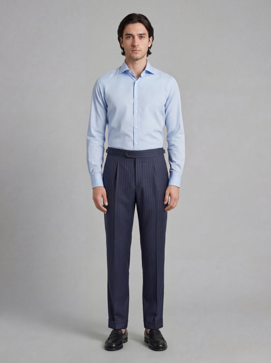 Tailored Gessato Trousers - Fresh Wool 