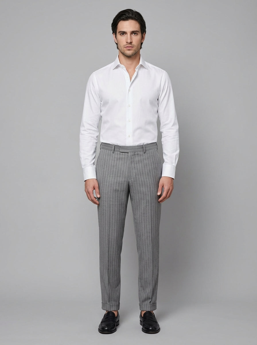 Gordon Pinstripe Trousers - Fresh Wool