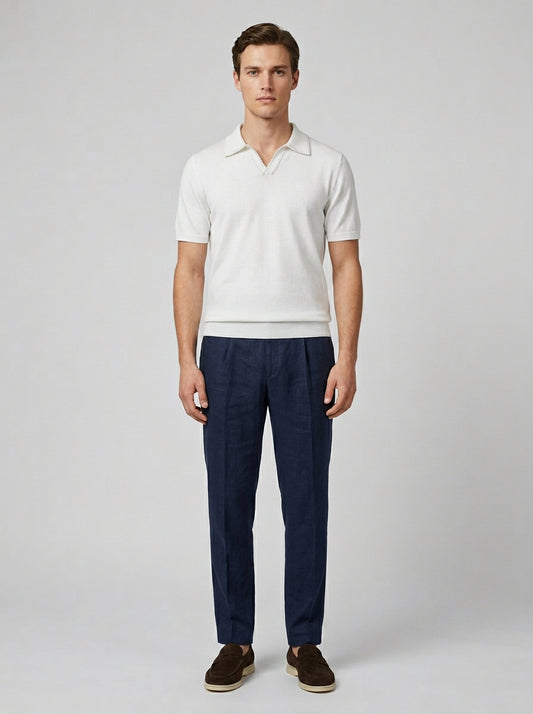 Polo In Lino Leopold - Collo Derby