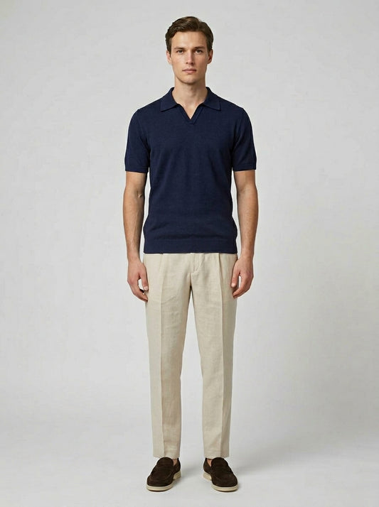 Polo In Lino Leopold - Collo Derby