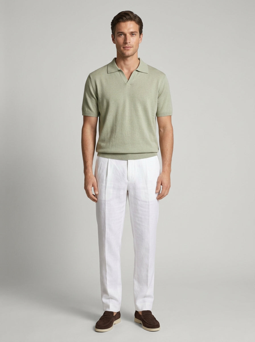 Polo In Lino Leopold - Collo Derby