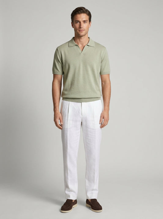 Polo In Lino Leopold - Collo Derby