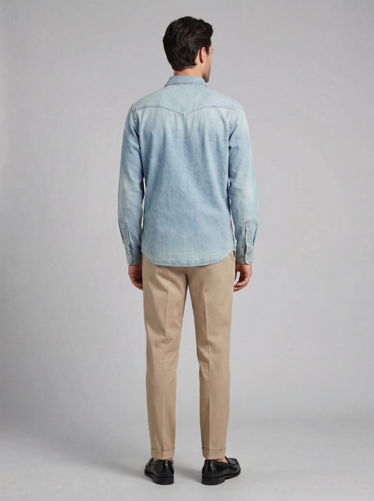 Camicia Western In Denim Richard