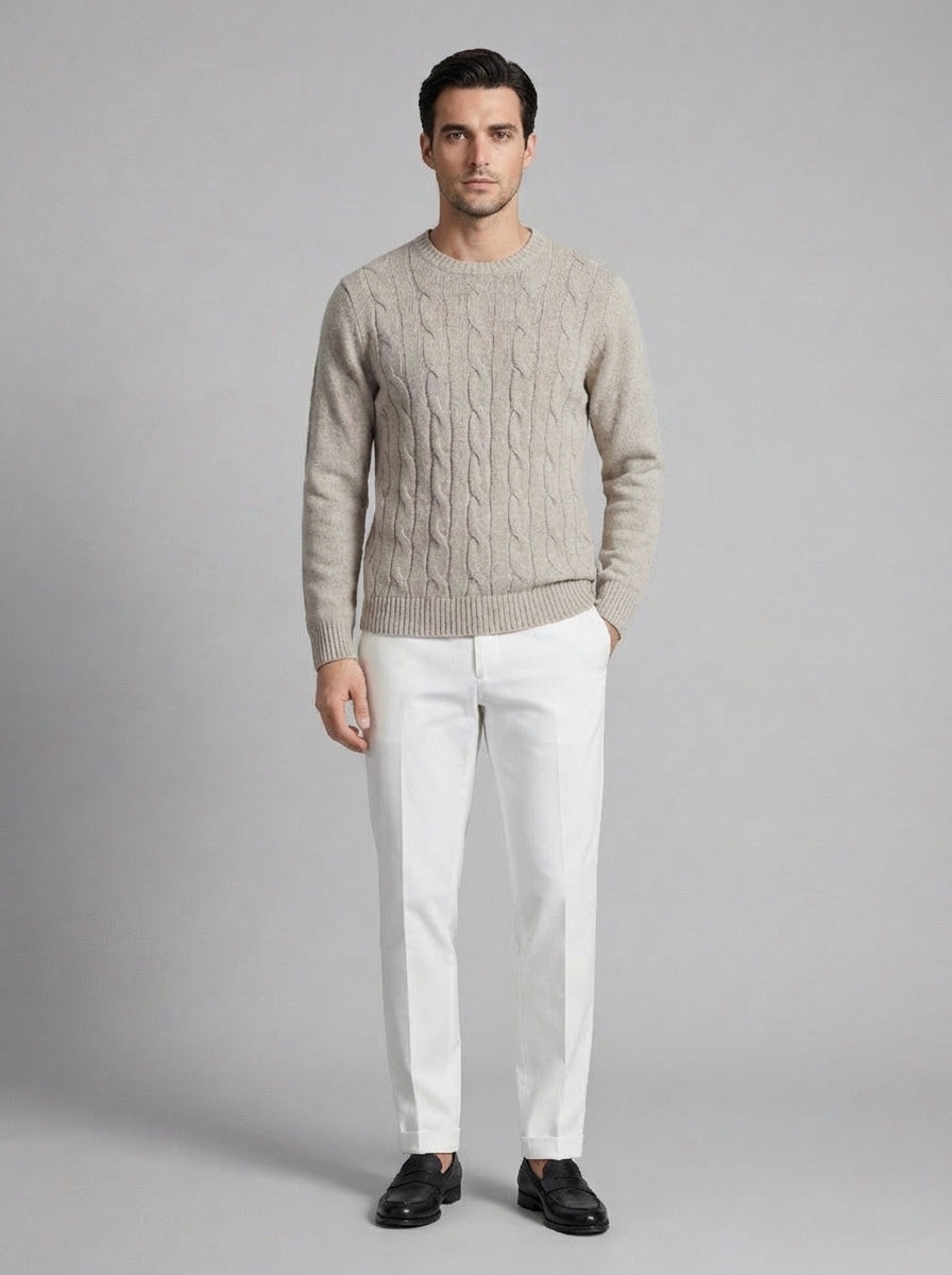 Maglione a Trecce Cable - Lana & Cashmere