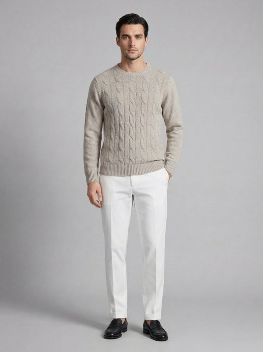 Maglione a Trecce Cable - Lana & Cashmere